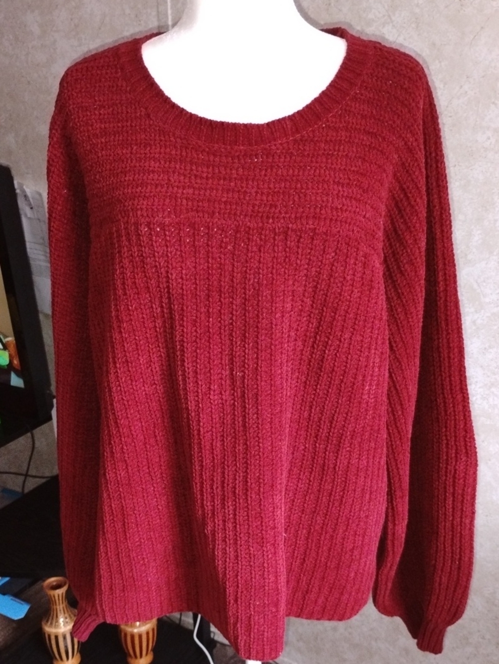 Free People Women’s Cozy Rib-Knit Sweater - Burgundy/ Size L
